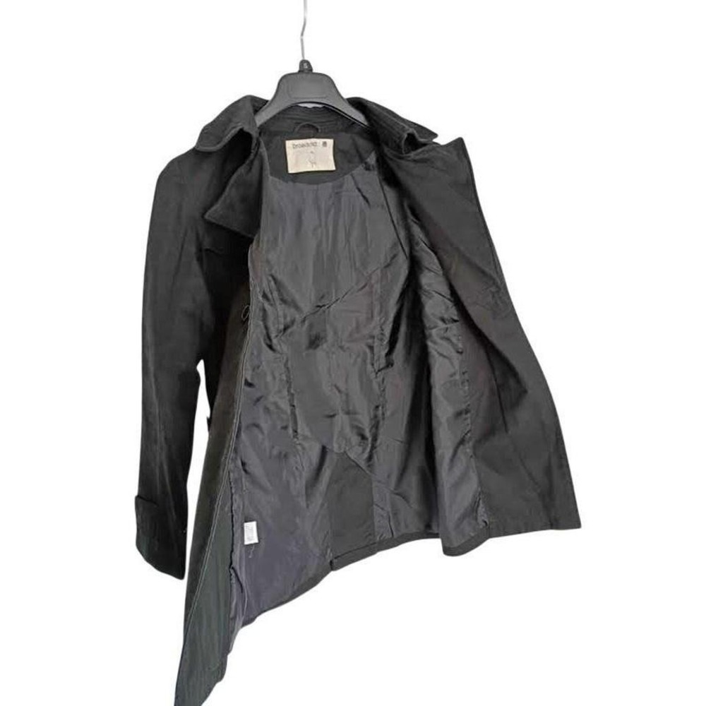 Broadcast Black Double Breasted Peacoat Jacket Size S Minimalist Cotton Trench - Picture 3 of 8